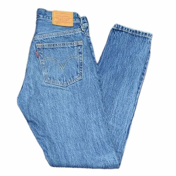 Levi's 501 Premium Skinny Blue Jeans Size Small - Picture 2 of 10